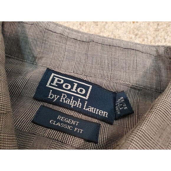Polo Ralph Lauren Mens 17 1/2 Regent Classic Fit Plaid Long Sleeve Button Shirt - Picture 6 of 6